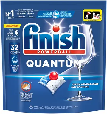 Finish Vaatwastabletten Powerball Quantum All-In-1 Regular (32 tabletten)
