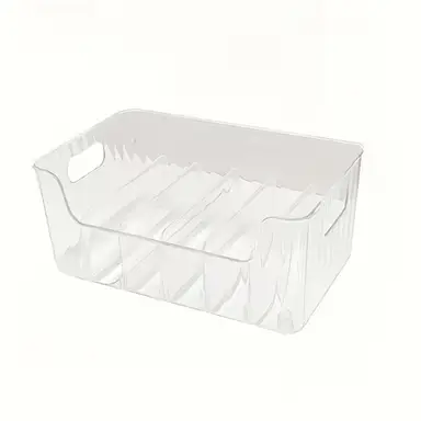 Storage box with integrated handle - Large capacity storage box for cosmetics, towels, soap, and shampoo - Ideal for bathroom cosmetic storage - 2-piece set - Transparent