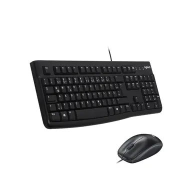 Logitech USB-Tastatur und Maus MK120 schwarz