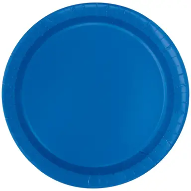 Unique Party Paper Plates, Royal Blue, 22cm, 16 Pack