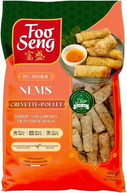Foo Seng Nems aux crevettes et poulet halal - 800 g