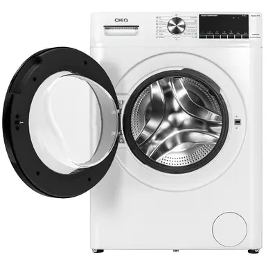 CHiQ 8kg Frontlader Waschmaschine, Weiß, Energieklasse A, Extra-breite 530mm Trommel, 1400 U/min, Dampfwäsche, 1-Touch Smart Wash