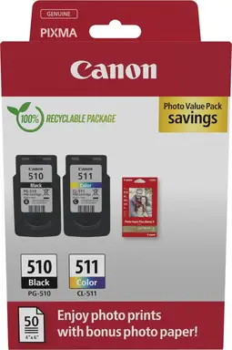 Canon 2970B017 inktcartridge 2 stuk(s) Origineel Zwart, Cyaan, Magenta, Geel
