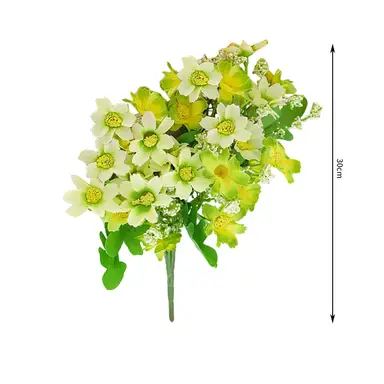 Wei's Moment 6 Bundles of Artificial Balcony 
Plants and Indoors, Plastic Flowers Decoration, Faux Plastic, UV-Resistant Flowers for Graves and Garden Light green