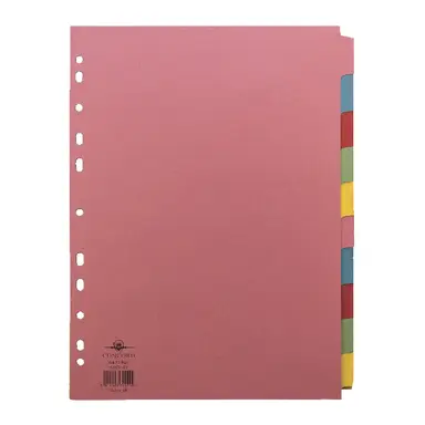 Concord Pastel Subject Dividers A4 10 Part 2x5  Colours
