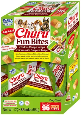 INABA Fun Bites Friandises pour chien - Roulés poulet et potiron