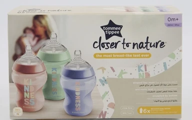 Tommee Tippee Closer To Nature 0+ Months Baby Feeding Bottles 260ml 6 Pack