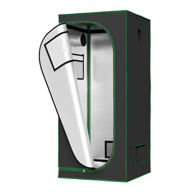 Woltu Growzelt 80x80x180 cm, Hydrokulturzelt aus Oxford-Gewebe 602D, Indoor-Gewächshaus mit Beobachtungsfenster, hochreflektierendes Mylar-Anzuchtzelt, Schwarz