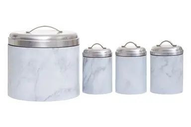 Maison by Premier 4 Piece Marble Effect Kitchen Storage Set