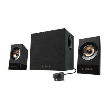 Logitech Z533 2.1 Lautsprecher-System mit Subwoofer, 120 Watt Spitzenleistung, 3,5 mm Eingang, Kopfhörerbuchse, Multi-Device, Bedienelemente am Steuergerät, EU Stecker, PC/TV/Tablet - Schwarz