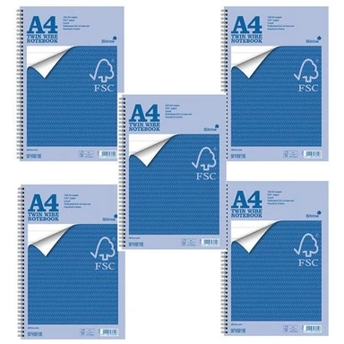 Silvine A4 FSC Wirebound Notebook, Pack of 5
