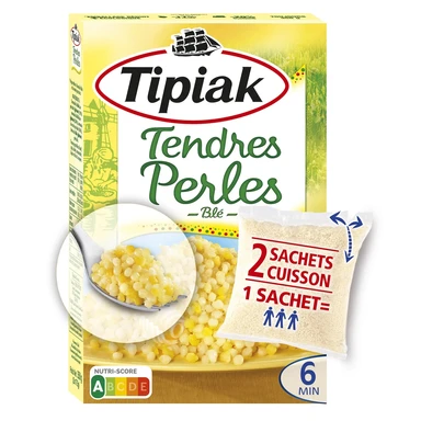 TIPIAK Tendres perles de blé - 2 x 175 g