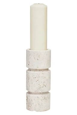 Fifty Five South Candle Holder Tibor Travertine Cream Small