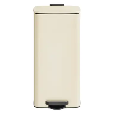 SONGMICSHOME  Trash Can, 8-Gallon Trash Bin, Stainless Steel Kitchen Garbage Can, Sand Beige