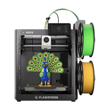 FLASHFORGE AD5X mehrfarbiger 3D-Drucker, 600 mm/s Hochgeschwindigkeit, 300 °C Extruder, Druckgröße 220 x 220 x 220 mm