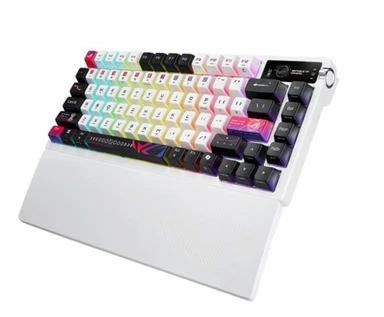 ASUS Tastatur Azoth X Wireless Gaming Keyboard, PBT, schwarz/weiß, hot-swap, ROG NX SNOW V2, USB/Bluetooth, CH