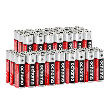 ochama AA Batteries 40 Pieces, Alkaline Mercury-Free Eco-Friendly, For Blood Pressure Monitor/Glucose Meter/Fingerprint Lock/Remote Control/Digital Scale/Toys 40 Pieces