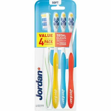 JORDAN Tandenborstels - Total Clean Soft - 4 stuks