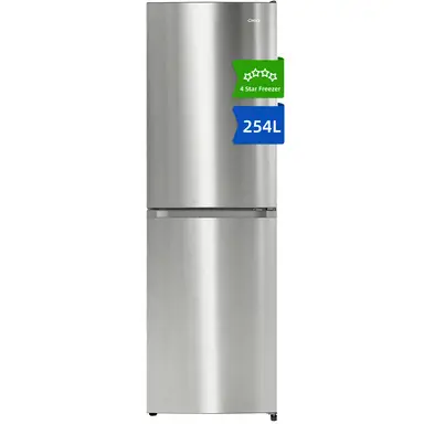 CHiQ JKR254LSSE 54cm Wide 176cm Tall Stainless Steel Low Frost Freestanding Fridge Freezer - 254L - E Rated