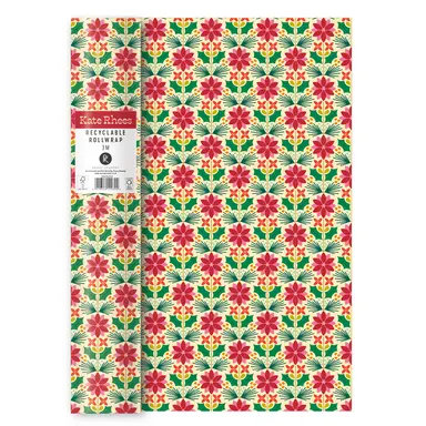 Kate Rhees Cream Poinsettia Wrapping Paper 3M
