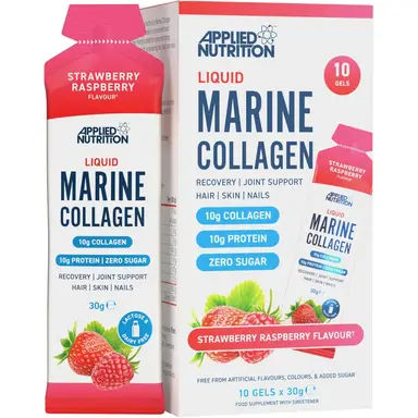 Applied Nutrition MARINE Collagen Liquid Sachet Strawberry Raspberry 10 X 30g