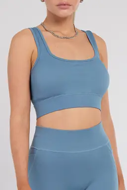 Third Avenue Seamless Fitness Bralette, Bondi Blue, M Size