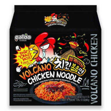 Paldo Volcano Chicken Noodle 140g (4 pack) 八道火山辣鸡拌面 140g (4 连包)