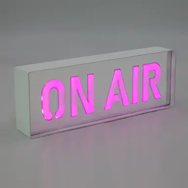 GLOBAL GIZMOS Table Lamp Neon Sign On Air White