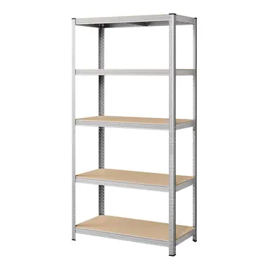 SONGMICSHOME  5-Tier Shelving Unit, Steel Shelving Unit for Storage, Tool-Free Assembly, for Garage, Shed, Load Capacity 600 kg, 50 x 100 x 200 cm, Silver