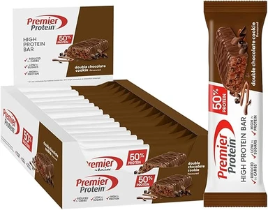 Premier Protein - High Protein Riegel 50% - Doppel-Schokoladenkeks - 16x40g - Zuckerarm - Kohlenhydratarm - palmölfrei