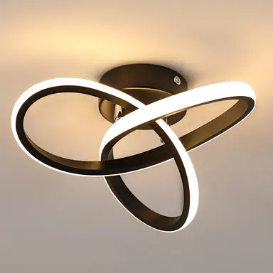 Goeco Moderne LED-Deckenleuchte 30W Chrom Blumenform 4500K Natürlich Weiß für Schlafzimmer Wohnzimmer Küche Flur