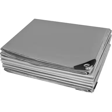 WOLTU Plane 4x5 m Wasserdicht, 280 g/m² PE Schutzplane Gewebeplane mit Ösen, UV-stabil Reißfeste LKW-Plane, Mehrzweckabdeckung für Gartenmöbel Holz Pool Trampolin Auto, Grau-Grün