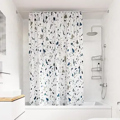 Croydex Shower Curtain Terrazzo Proseal® Blue 180x180cm