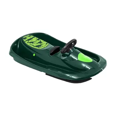 HAMAX Sno Rex Lenkbob (Grün) - 95 cm, mit Bremse und Zugschnur, max. Belastung 80 kg, CE-zertifiziert, ab 3 Jahre