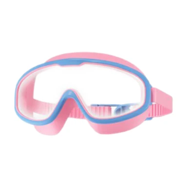 ochama x J.ZAO Schwimmbrille für Kinder, großer Rahmen, HD, wasserdicht, beschlagfrei – weiches Puderblau