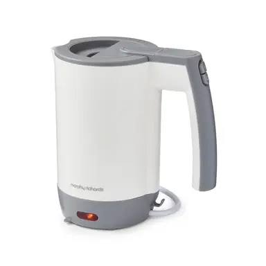 Morphy Richards Compact Travel Kettle, 0.5L, Lightweight, White & Grey - 107001