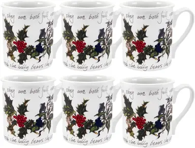 Portmeirion The Holly & The Ivy Breakfast Mug – Set of 6