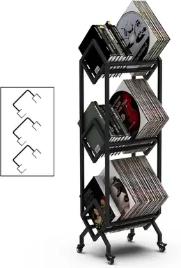 Simple Three-Tier Outer Bass Record Rack