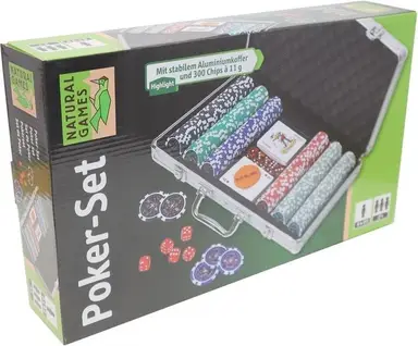 Vedes Natural Games Poker Set in Aluminum Case, 300 Chips