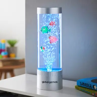 GLOBAL GIZMOS Table Lamp Bubble Fish Multicolour/Silver