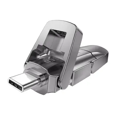 MOVESPEED USB Flash Drive – 512GB Thumb Drive, 1090MB/s High-Speed Read, USB 3.2 Gen 1 + Type-C Dual Interface, Zinc Alloy Flip Cover Design, YSUYVP10-512GSR