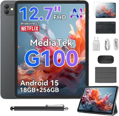 Blackview Link 8 Tablet, 12,7 Zoll 2K+ FHD 2176*1600, Android 15 Gemini AI MediaTek G100, 18GB RAM + 256GB ROM, 8400mAh, PC-Modus, Widevine L1, Face ID, 16MP + 13MP, GPS, OTG Gaming-Tablet mit Tastatur und Stift