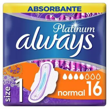 Always Platinum Normal Plus (Maat 1) Met Vleugels Maandverband 16 stuks