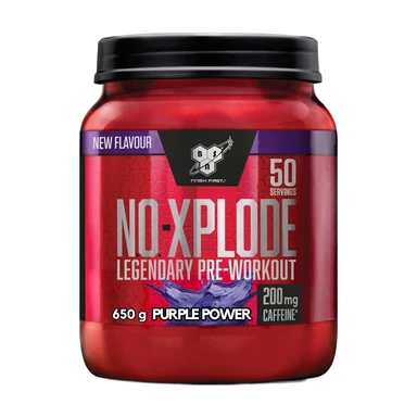 BSN Nutrition N.O.-Xplode Pre-Workout Pulver Ergänzungsmittel, mehr Energie und Fokus durch Koffein, Aminosäuren, Vitamin C und Zink, Geschmack Purple Power, 50 Portionen, 650 g