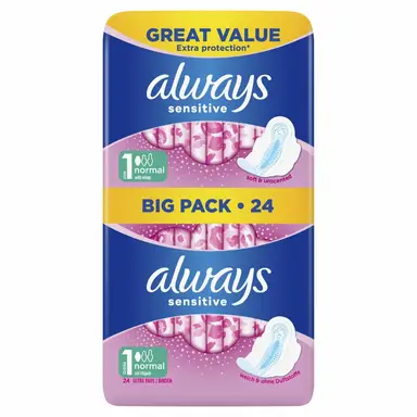 Always ultra normaal (maat 1) met vleugels hygiënische vrouwelijke inlegkruisjes 24 stuks - anti-druppel technologie