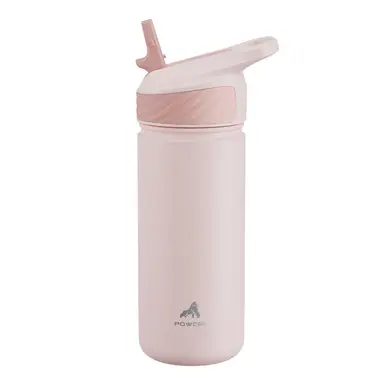 POWCAN by Meoky 18oz Single Spout Straw Sports Bottle - Pink