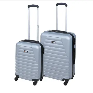 ProWorld Reiskofferset 2 stuks met slot ABS-materiaal 36 L (klein) 62 L (middel) Zilver 2 stuks