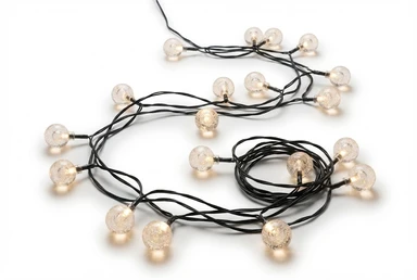 Bubble ball light string 6.5m 30 lights 2.4 bubble balls, 2 lines 3V, 800 mAh 18650 lithium battery, three-speed timing, eight-function flashing, with remote control, USB charging, warm white