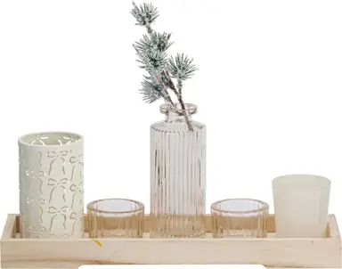 Teelichter-Tablett-Set, 5 Stück
