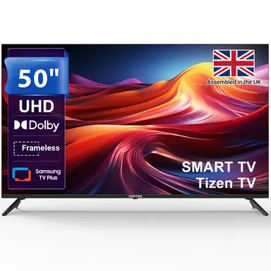 Vispera 50" 4K UHD Smart TV TI50ULTRA – Direct LED HDR, Tizen Smart OS, Freeview HD, Wi-Fi, 3 HDMI, 2 USB